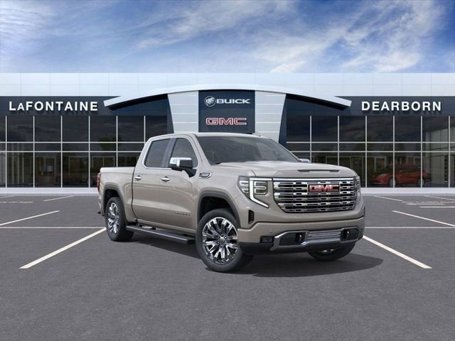 2026 GMC Sierra 1500 Denali in Coastal Dune — front three-quarter view